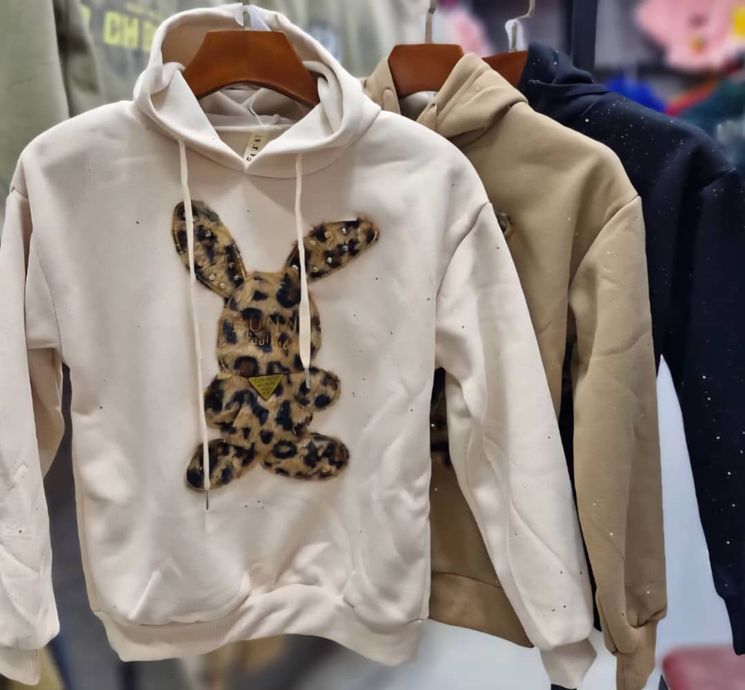 هودی دخترانه طرح گلی